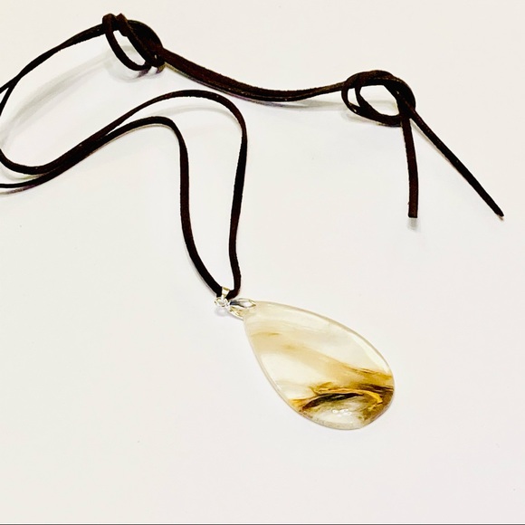 Fleeting Flames:  VOLCANO QUARTZ Pendant Necklace - Picture 1 of 12